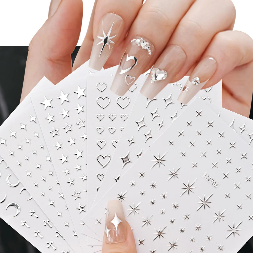 Metallic Nail Accent Sheets Set - GaKe