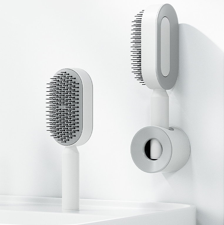 Self-cleaning hair brush